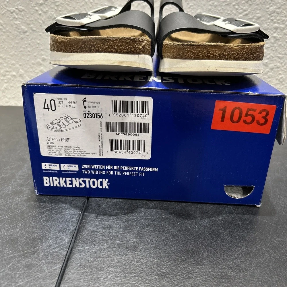 Birkenstock Arizona PROF Leather Black EU 40 US L9 M7 Unisex